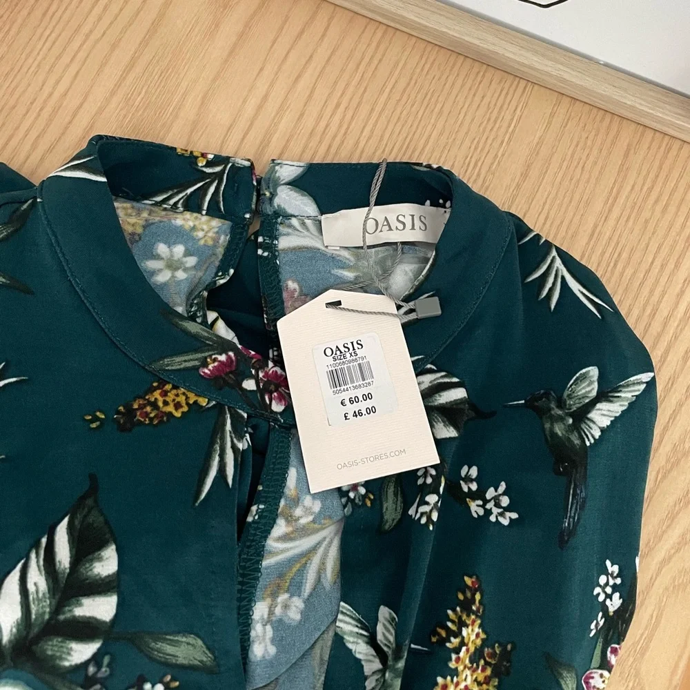 Oasis Midi Dress with Tie Side in Floral Print - Picture 4 of 4